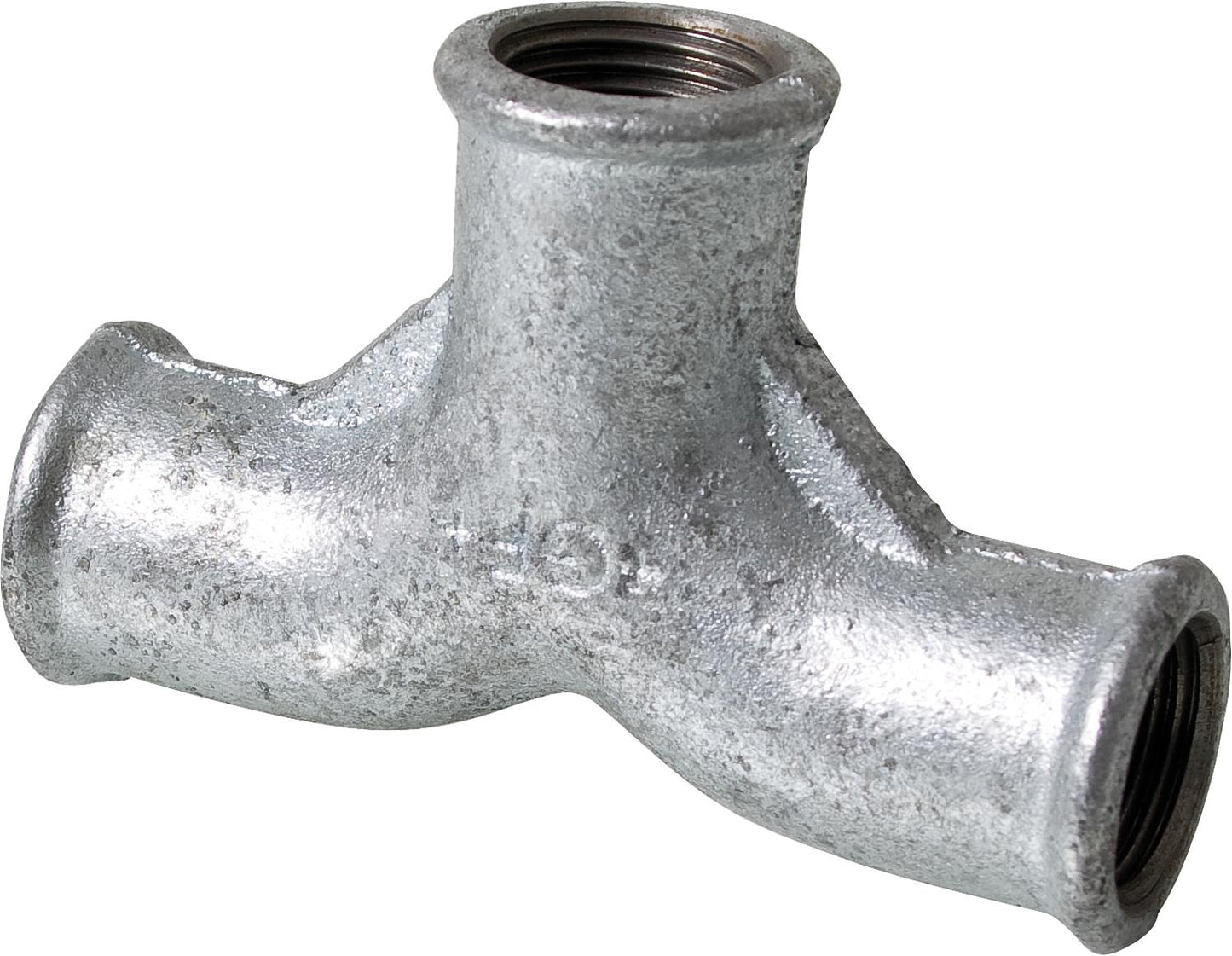 Malleable iron fitting, galvanized, No. 132, double elbow T-fitting, Ø 1/2"