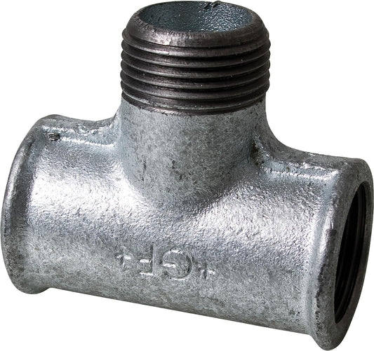 Malleable iron fitting, galvanized, No. 133, tee I/A/I, Ø 3/8"