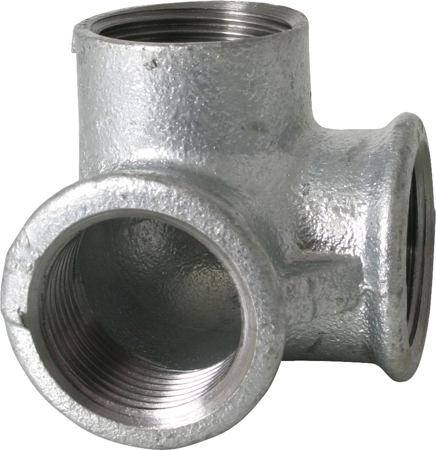 Malleable iron fitting, galvanized, No. 221, angle distributor, Ø 3/8"
