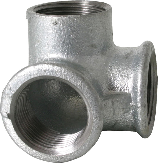 Malleable iron fitting, galvanized, No. 221, angle distributor, Ø 3/8"