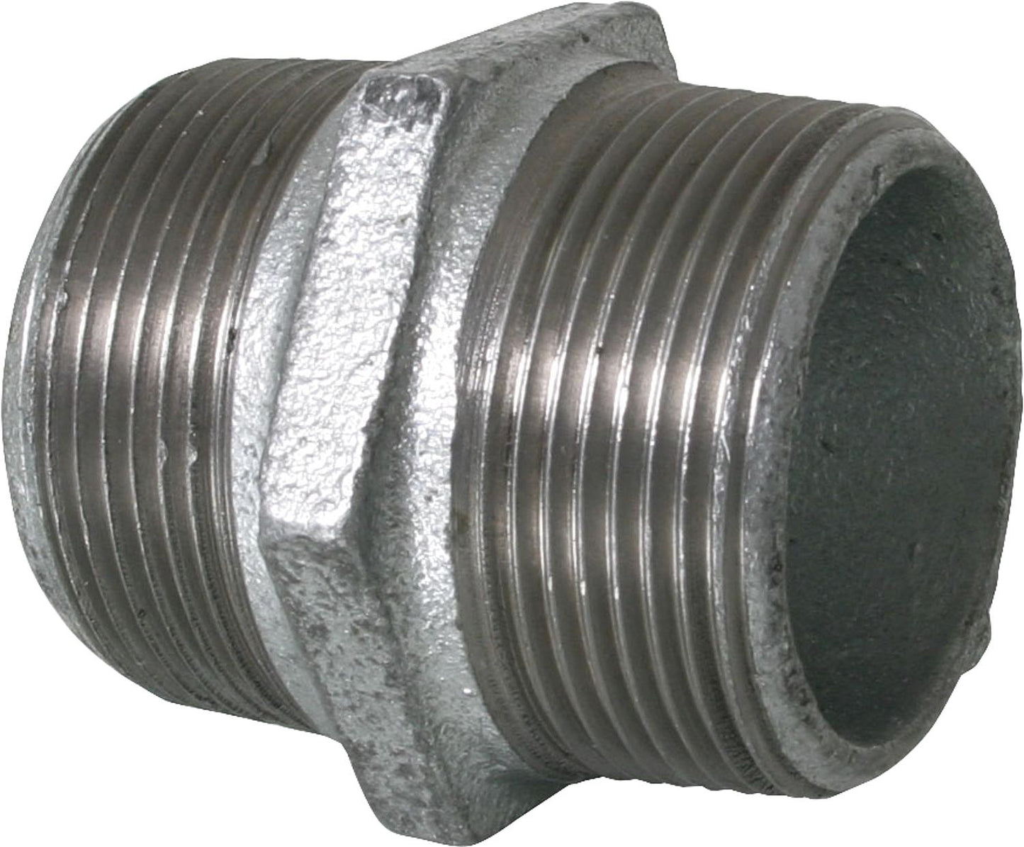 Malleable iron fitting, galvanized, No. 281, double nipple with right- and left-hand threads, Ø 3/8"