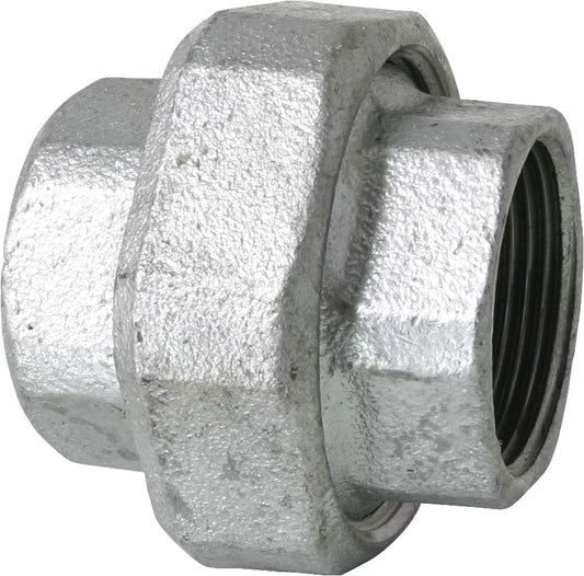 Malleable iron fitting, galvanized, No. 330, screw connection, flat sealing, Ø 1/2"