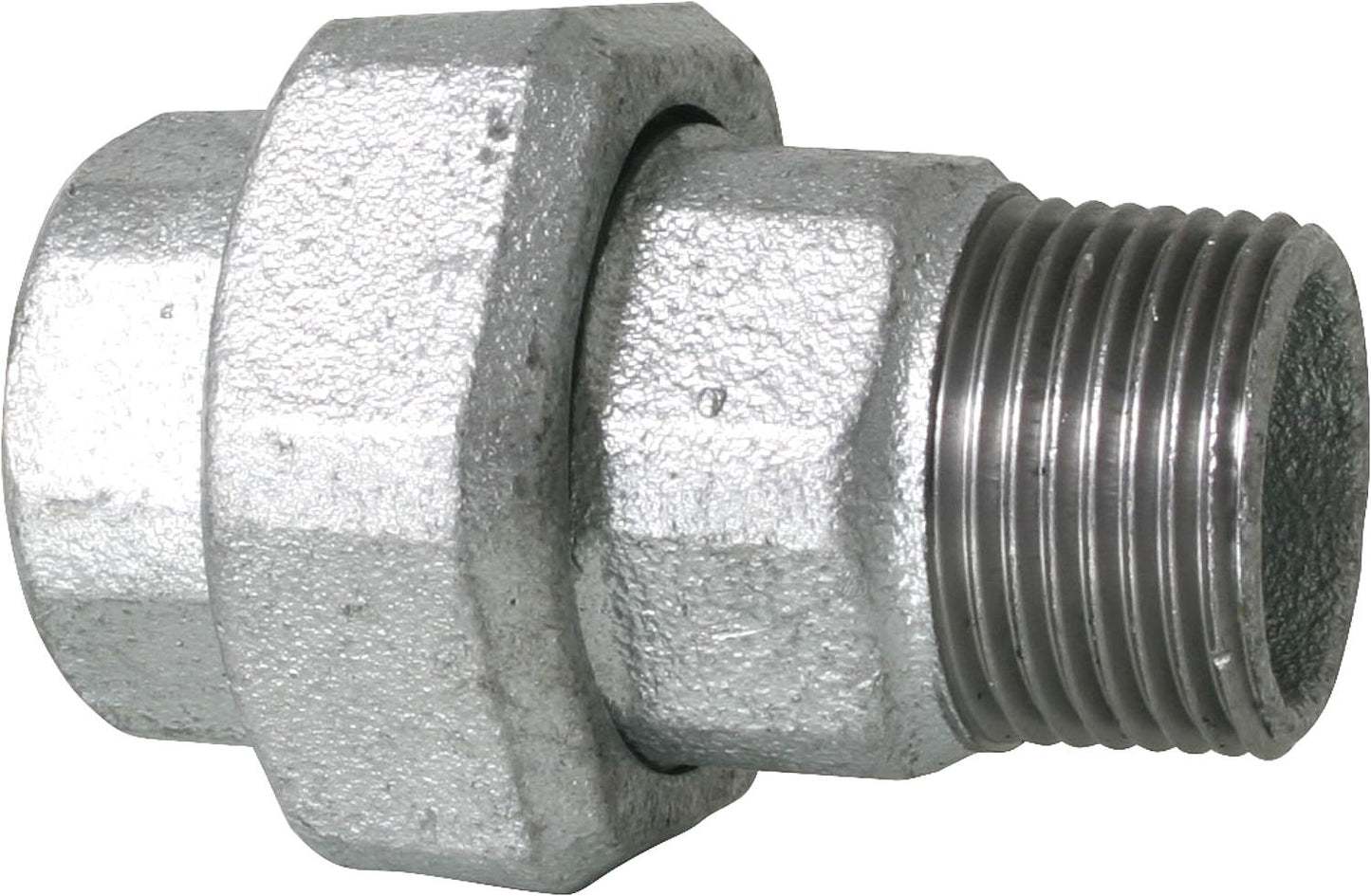 Malleable iron fitting, galvanized, No. 331, screw connection, flat sealing, Ø 3/8"