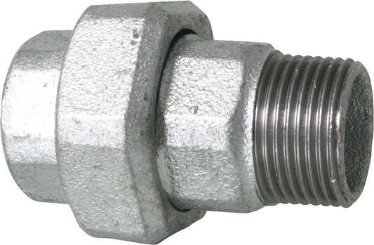 Malleable iron fitting, galvanized, No. 331, screw connection, flat sealing, Ø 3/8"