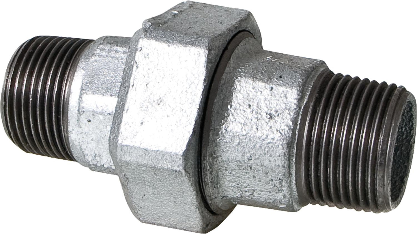Malleable iron fitting, galvanized, No. 344, screw connection, conical sealing, Ø 1/2"