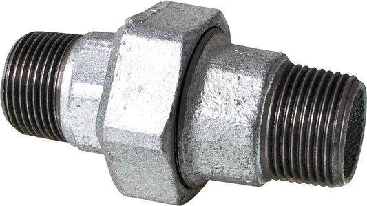 Malleable iron fitting, galvanized, No. 344, screw connection, conical sealing, Ø 1/2"