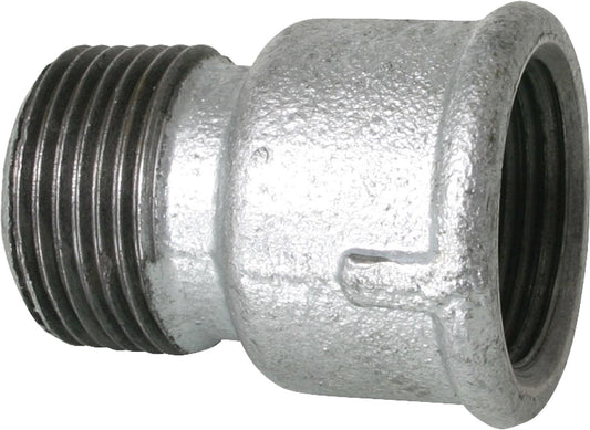 Malleable iron fitting, galvanized, No. 529A, extension, Ø 1/2"