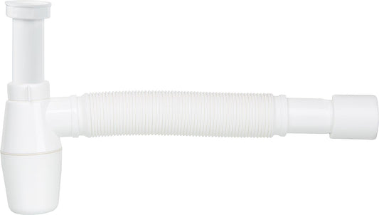 Piège à odeurs pour bouteilles DN40 (1 1/2"), diamètre : 40-50 mm, plastique blanc
