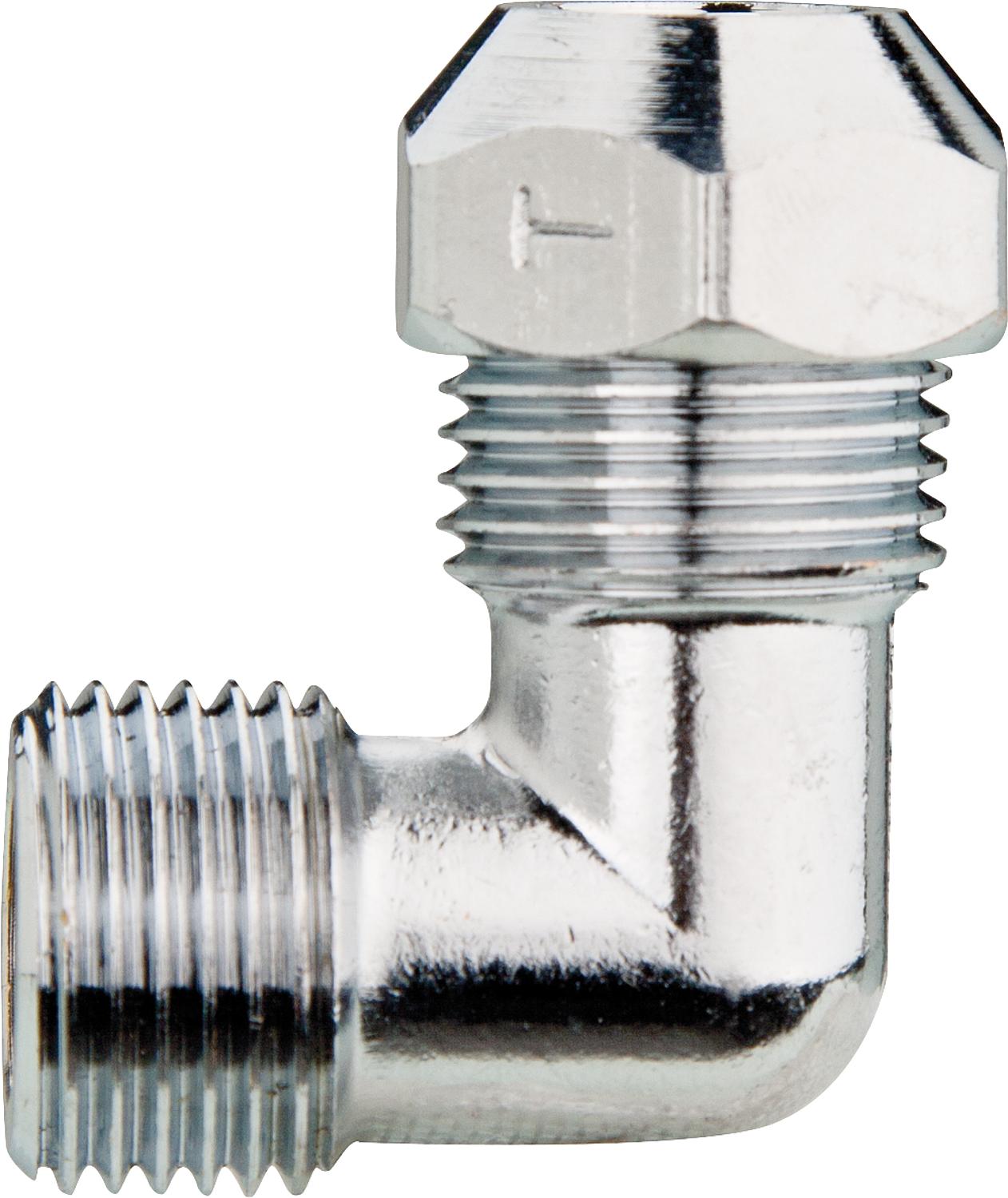 Angle fitting with male thread 3/8" x 8 mm