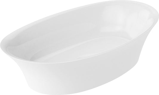 Vasque à poser Earthe 2.0 L x H x P : 600 x 150 x 360 mm, finition minérale blanche