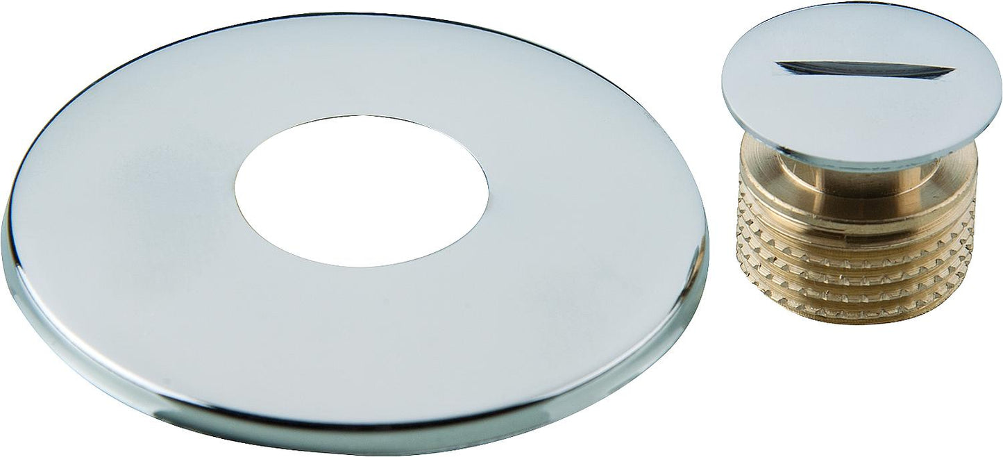 Blind plug with rosette, chrome-plated, 3/8"