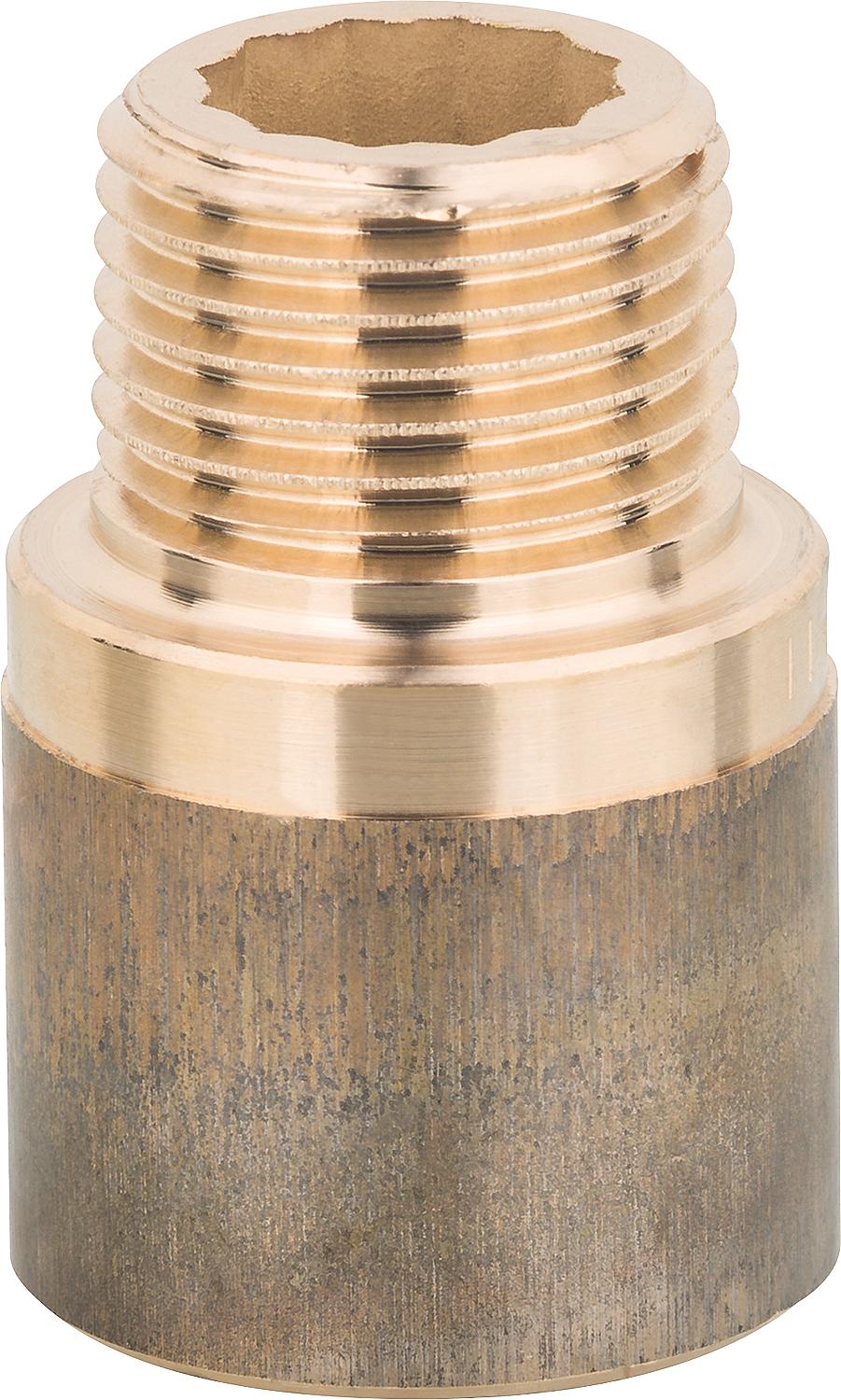 Red brass threaded fitting tap extension without DVGW certification 1/2" x 12.5 mm