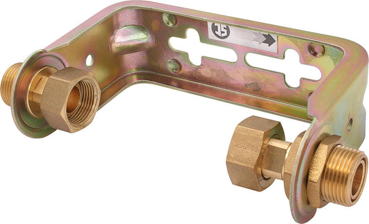 Galvanized water meter bracket 80mm, DN20(3/4") x DN20(3/4") for meter QN1.5