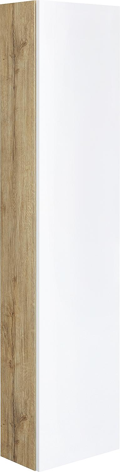 EGAN tall cabinet with 1 door, white matt/knotty oak, reversible, 350x1500x208 mm