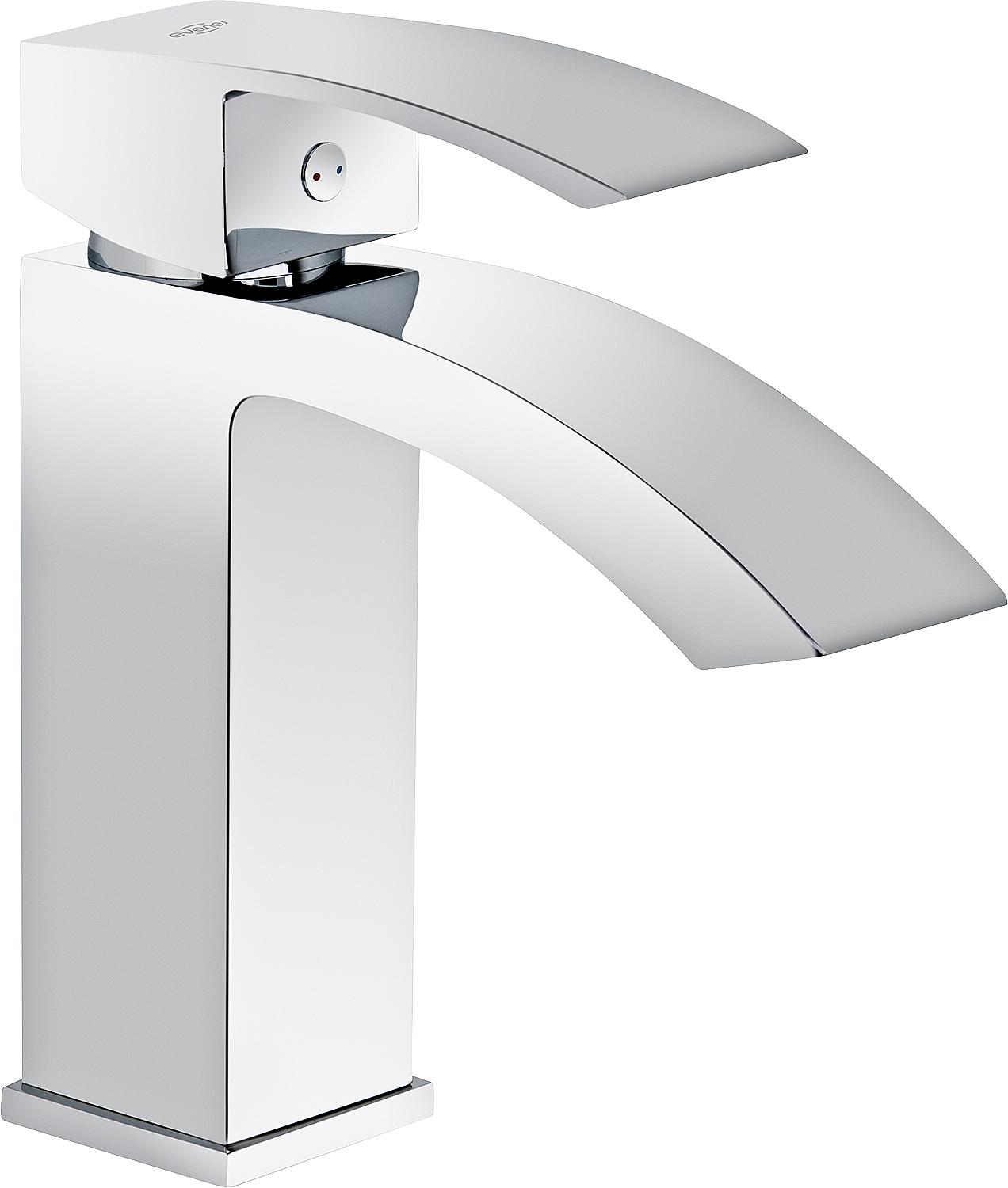 Enver basin mixer, 128 mm projection, with click-type waste, chrome