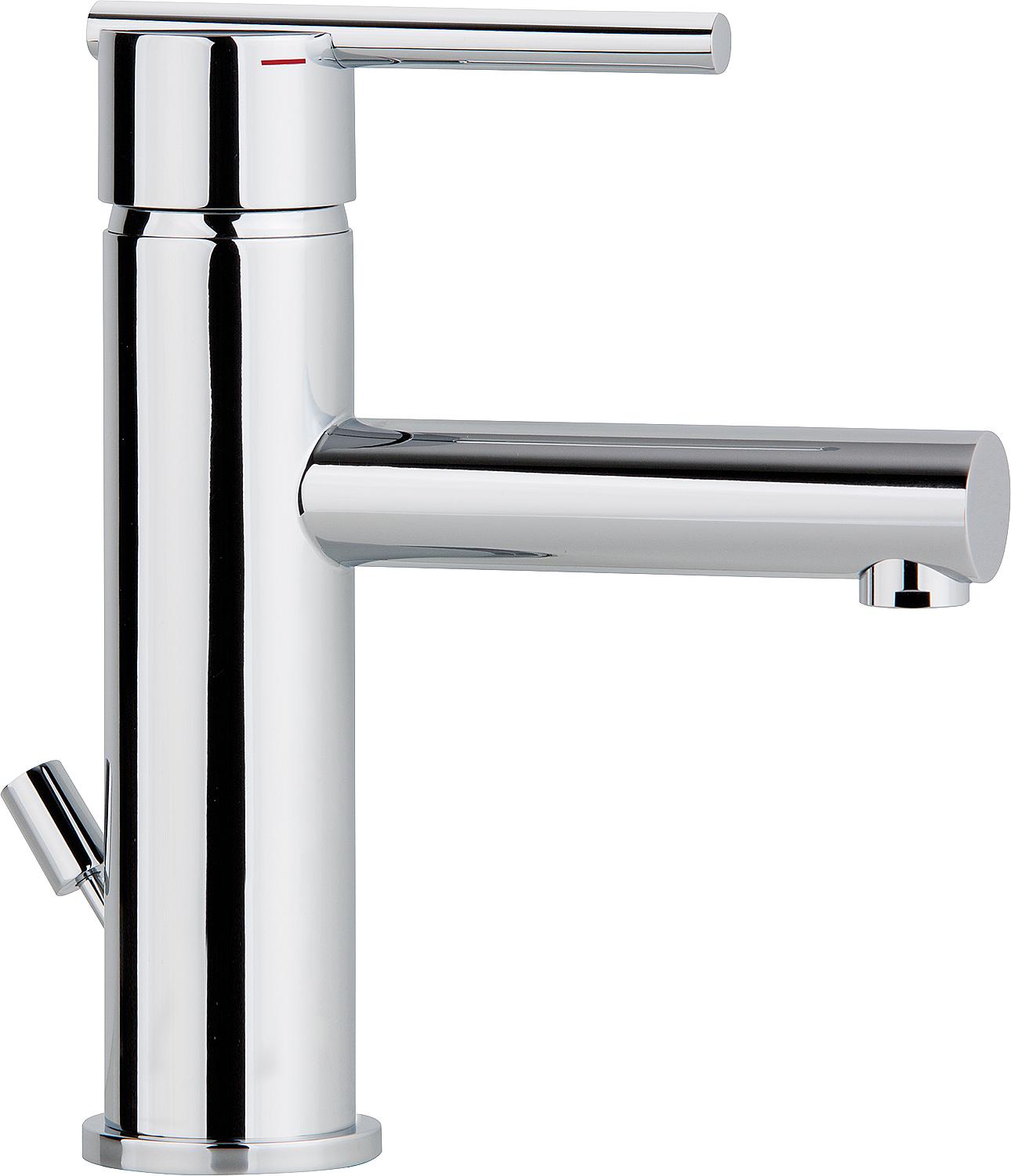 Evelia chrome-plated basin mixer with waste fitting, projection 118mm