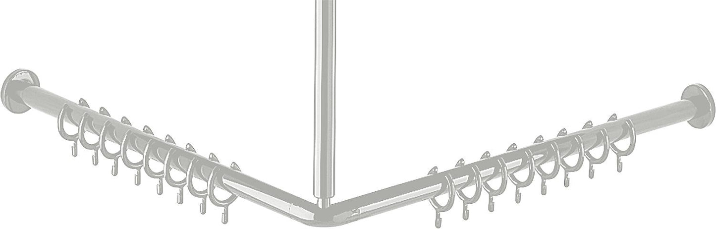 Nylon shower curtain rod, color: white, 19 pieces, 1000x1000mm / incl. 20 curtain rings