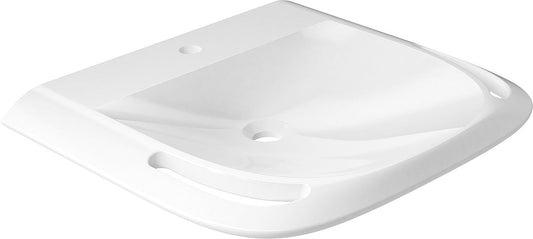 Waschtisch Elida Mineralguss weiss, 1 Hahnloch, 2 Griffe, BxHxT:603x102x550mm