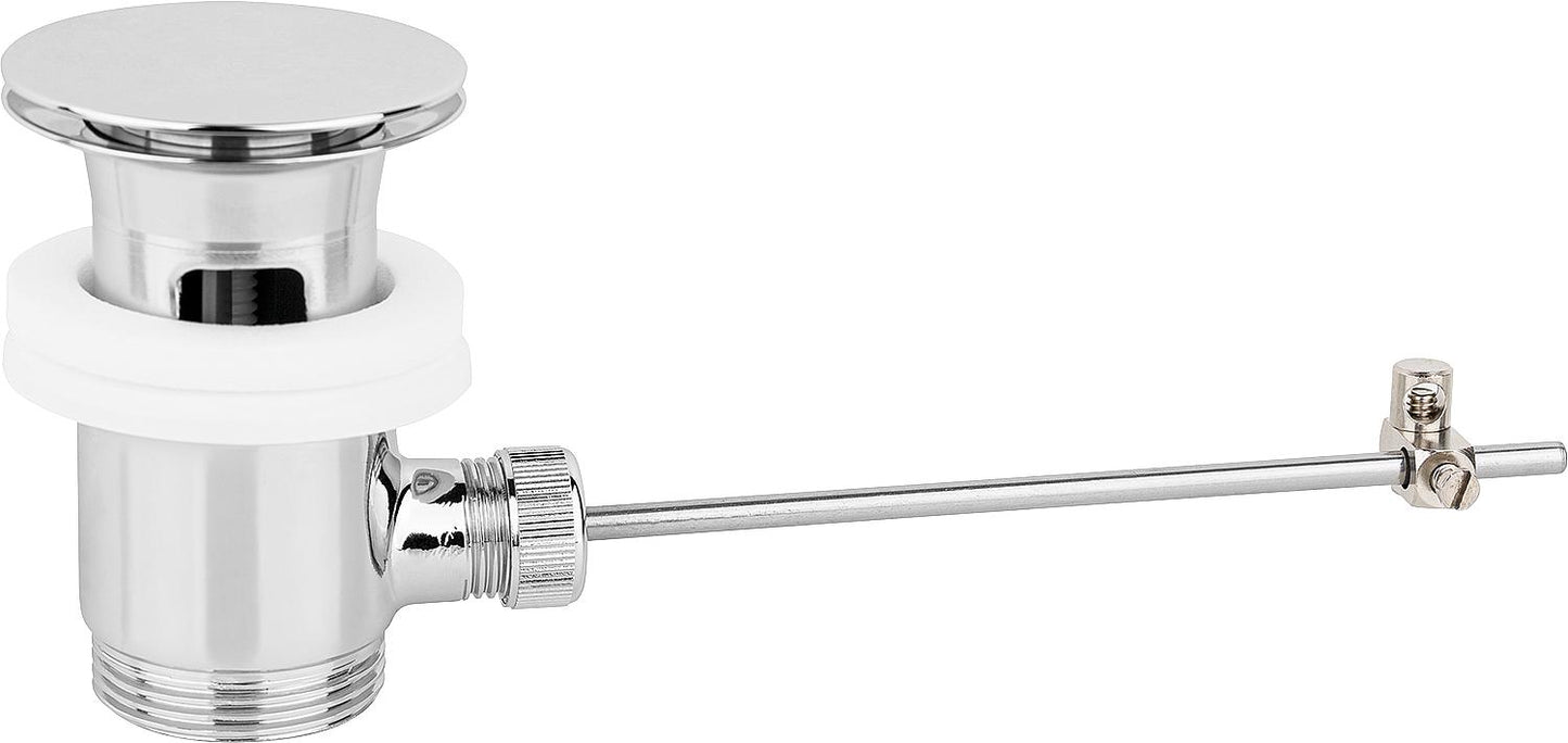Raccord excentrique 1 1/4" en laiton chromé avec bouchon excentrique