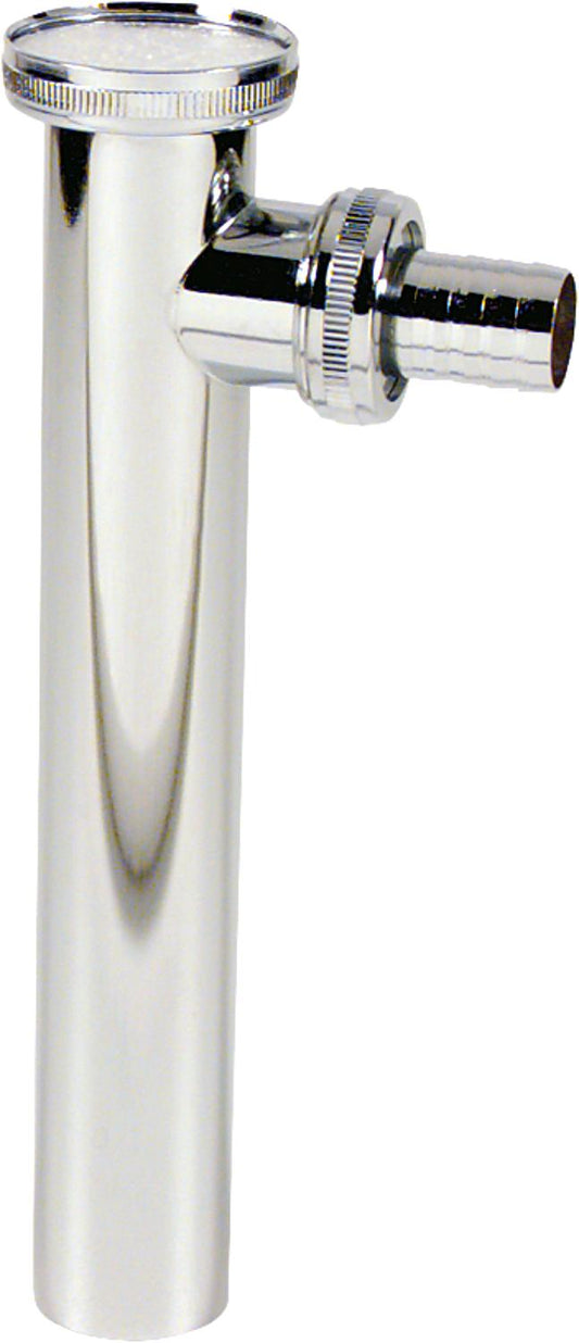 Tube en laiton réglable, chromé, avec raccord à vis 3/4", 32 x 200 mm, avec entrée à 90°.