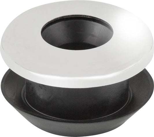 Urinal connector for single-hole inlet (standard) black rubber + rosette, Ø 18.5mm