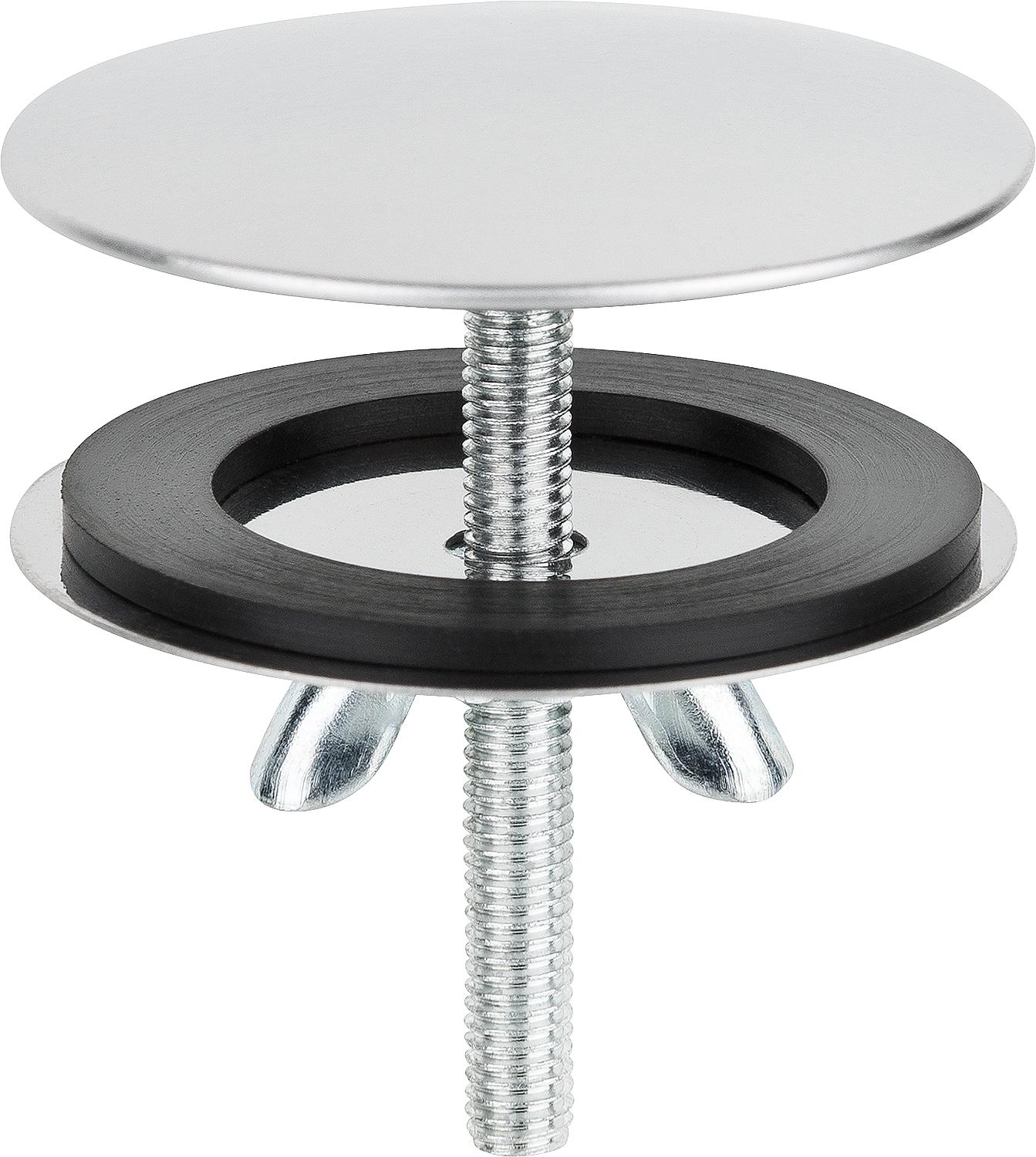 Cover rosette for covering unused holes in sinks and washbasins, polished stainless steel, 42 mm
