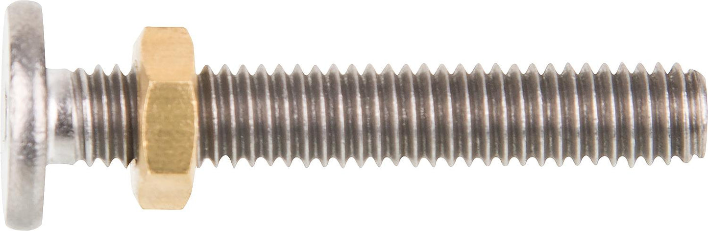 Vis de réglage, laiton brut, M6 avec écrou pour bouchon excentrique 93 073 06