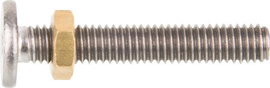 Adjusting screw, raw brass, M6 with nut for eccentric plug 93 073 06