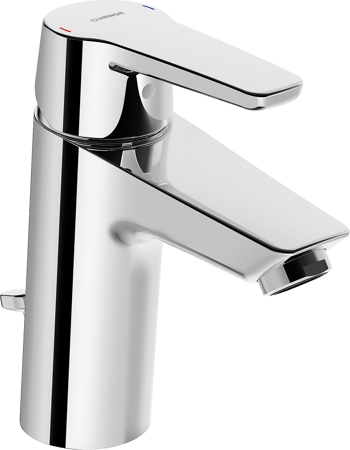 Hansapolo XL basin mixer with drain fitting, chrome-plated Eco