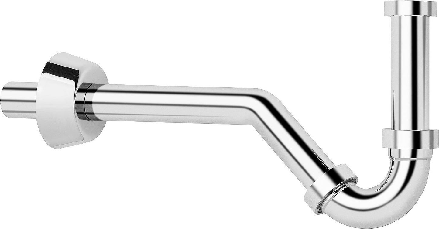 Siphon tubulaire en plastique chromé 1 1/4" DN32, version bidet