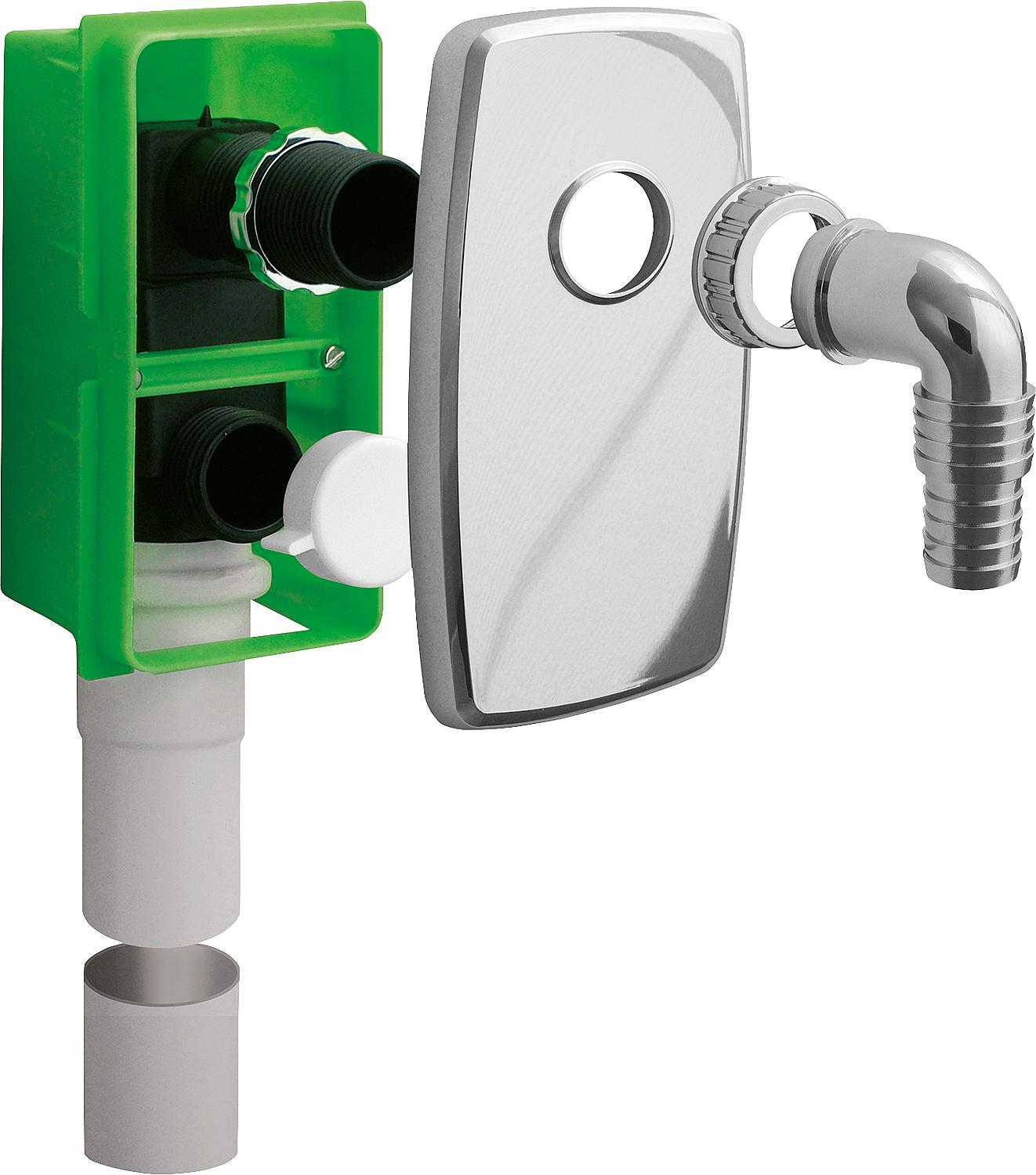 Siphon dissimulé 40 mm ABS avec trappe de nettoyage chromée