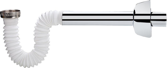 Siphon flexible 230 mm 1 1/4" x 32 mm PP/ABS Couleur : blanc/chrome