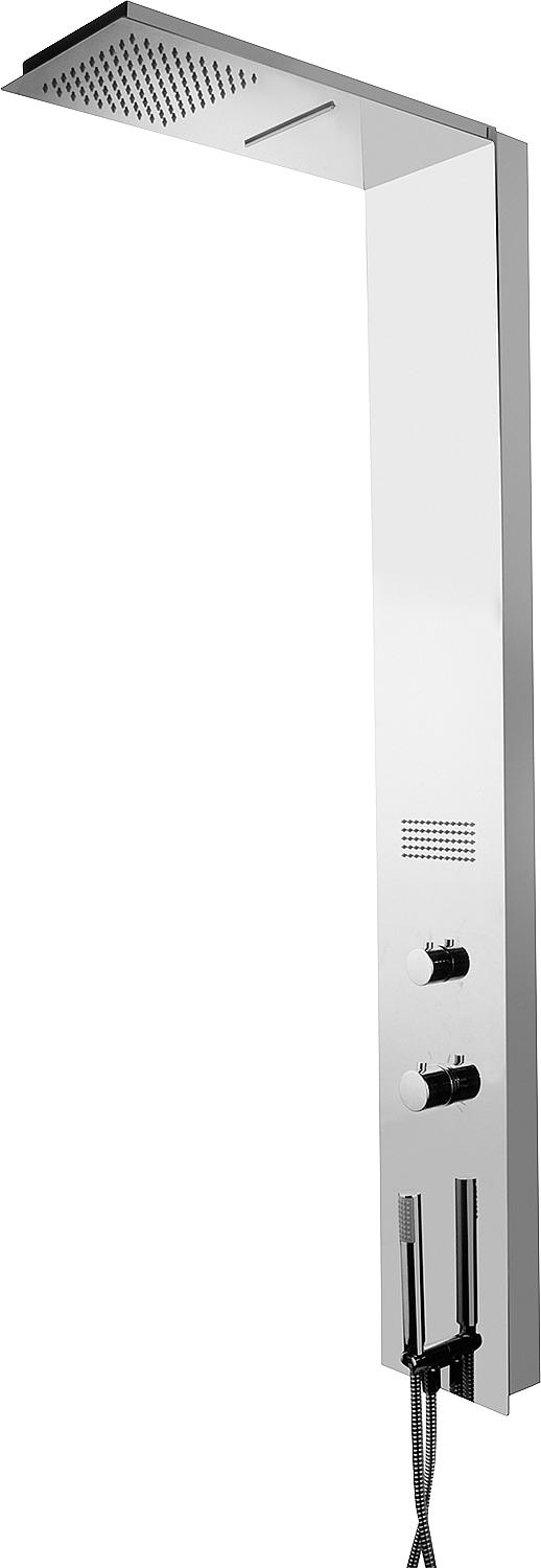 Wand-Brausepaneel Esben mit Thermostat, Edelstahl poliert