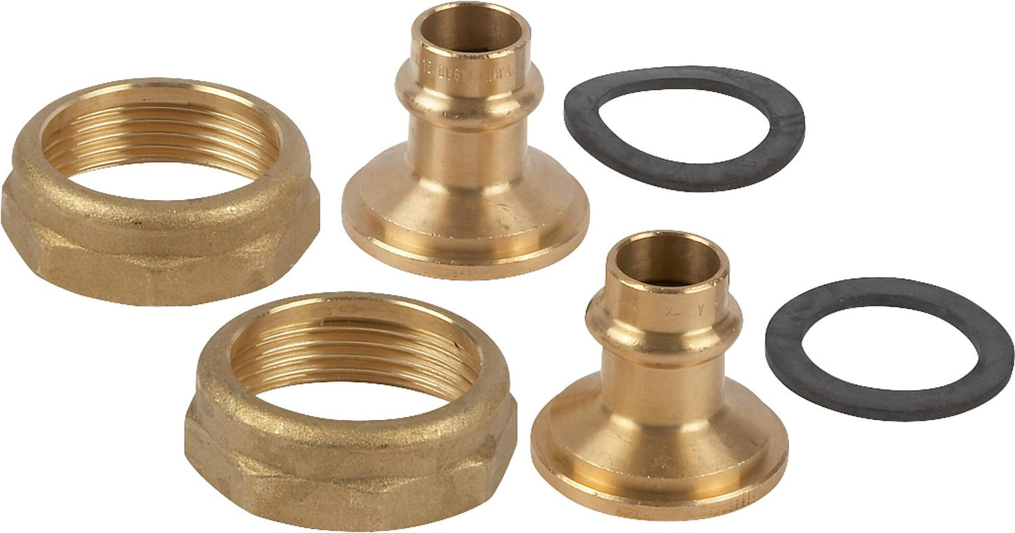 Screw fitting set 1 1/4" female thread x 15 mm press fitting for domestic water pumps