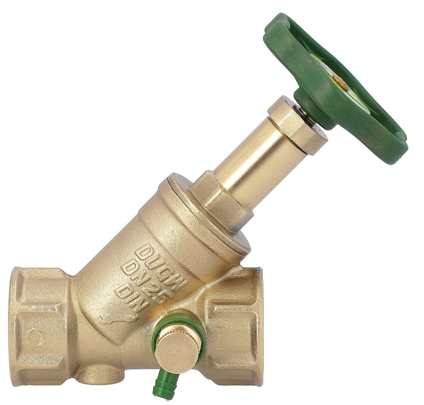 Angle seat valve DN15/1/2" non-rising spindle IG x IG/with drain