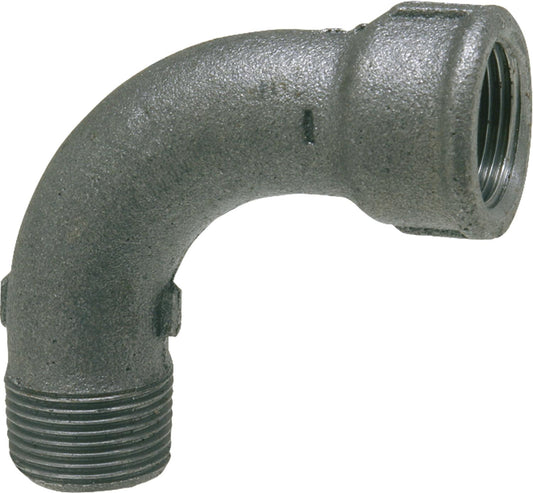 Malleable iron fitting, black, 90° elbow, long, 3/8" (I/A) Type 1