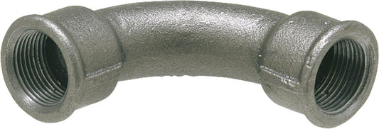 Malleable iron fitting, black, 90° elbow, long, 3/8" (i/i) type 2