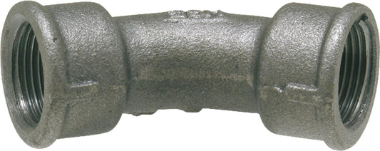 Malleable iron fitting, black, 45° elbow, 3/8" (i/i) type 41