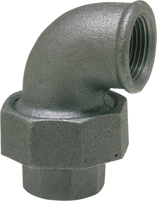 Malleable iron fitting, black, elbow fitting 1/2" (i/i) type 95, flat sealing