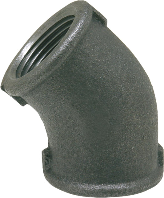 Malleable iron fitting, black, 45° elbow, short, 1/2" (i/i) type 120
