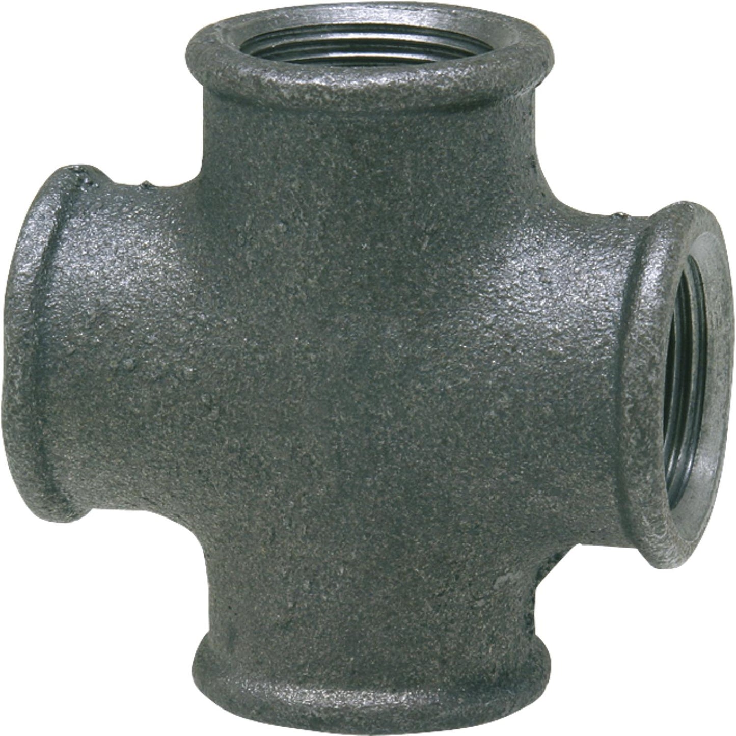 Malleable iron fitting, black, cross piece 90°, 3/8" female thread, type 180