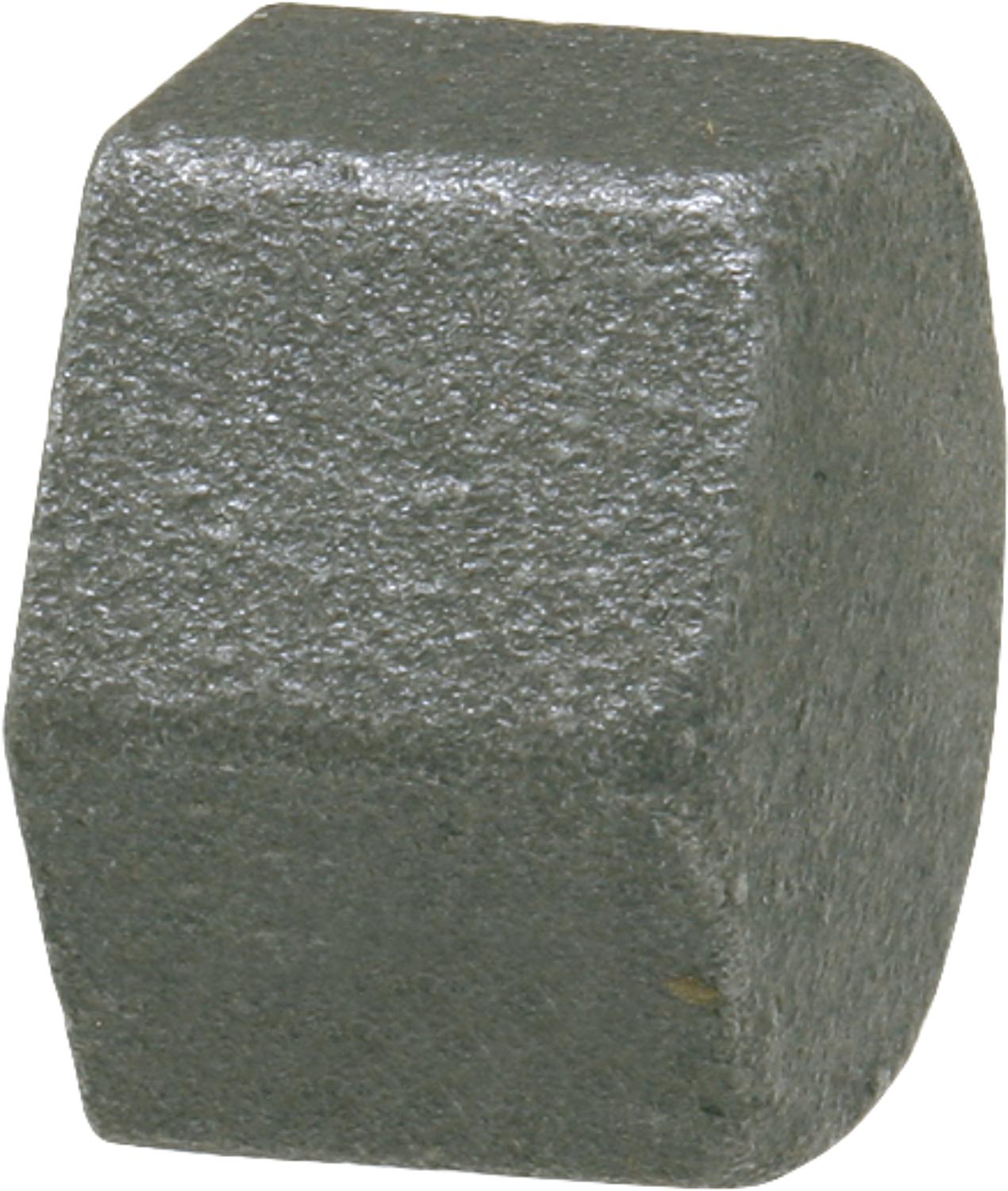 Malleable iron fitting, black, cap 3/8" type 300, square