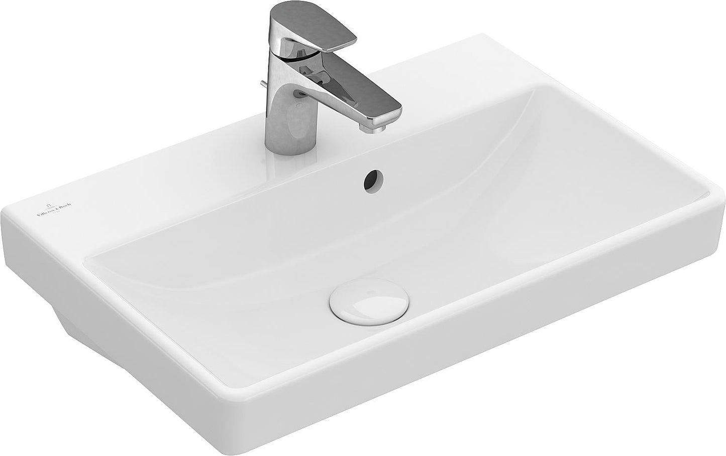 V&amp;B Avento hand basin, WxHxD 450x155x370, with overflow, white