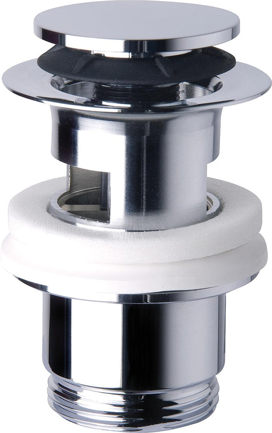 Schaftventil "Klicker" mit Überlauf und grossem Stopfen, Ø 65 mm x 1 1/4" x 60 mm