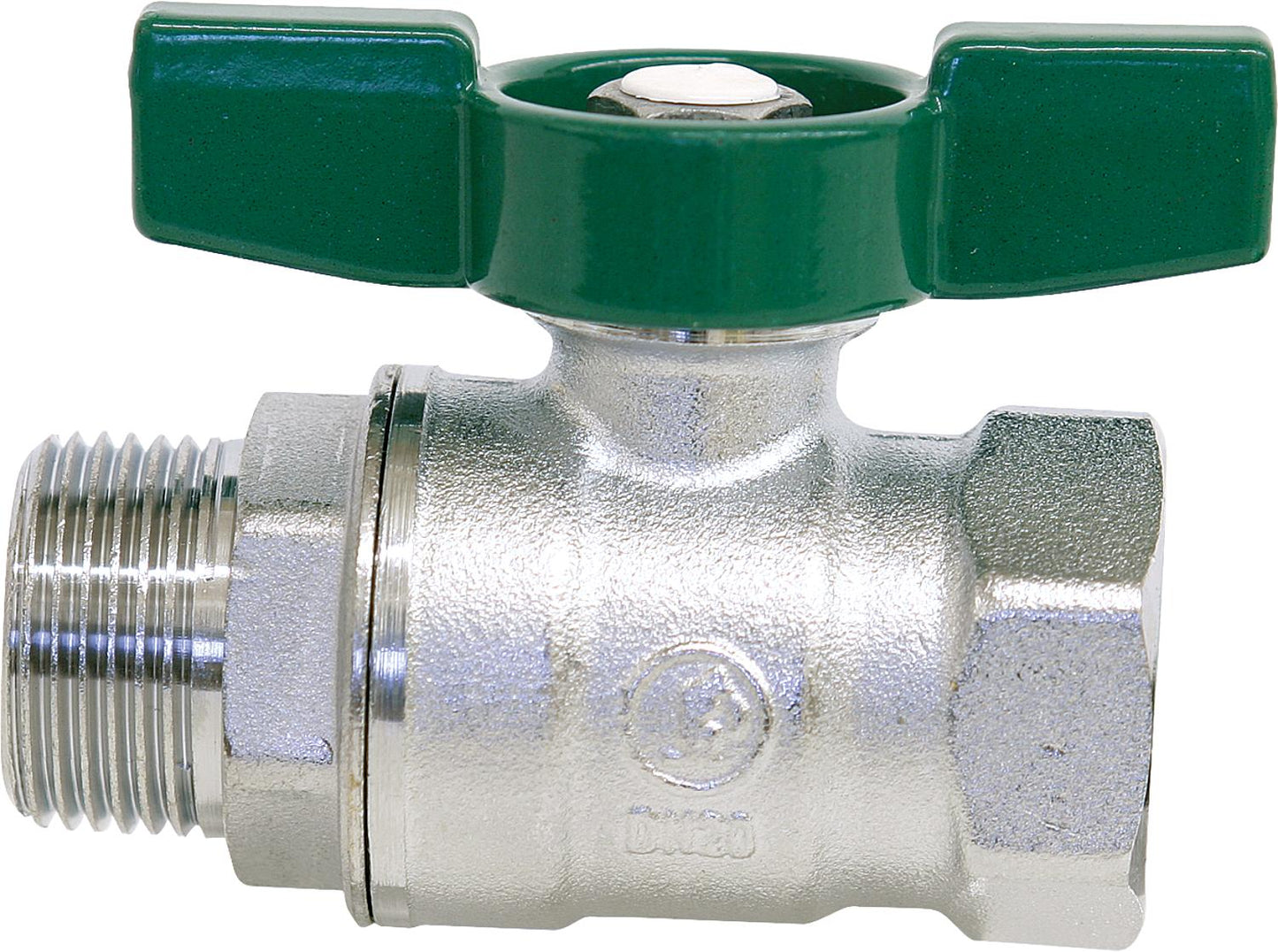 Trinkwasser-Kugelhahn R254D IG/AG  3/8" Messing verchromt/ Flügelgriff