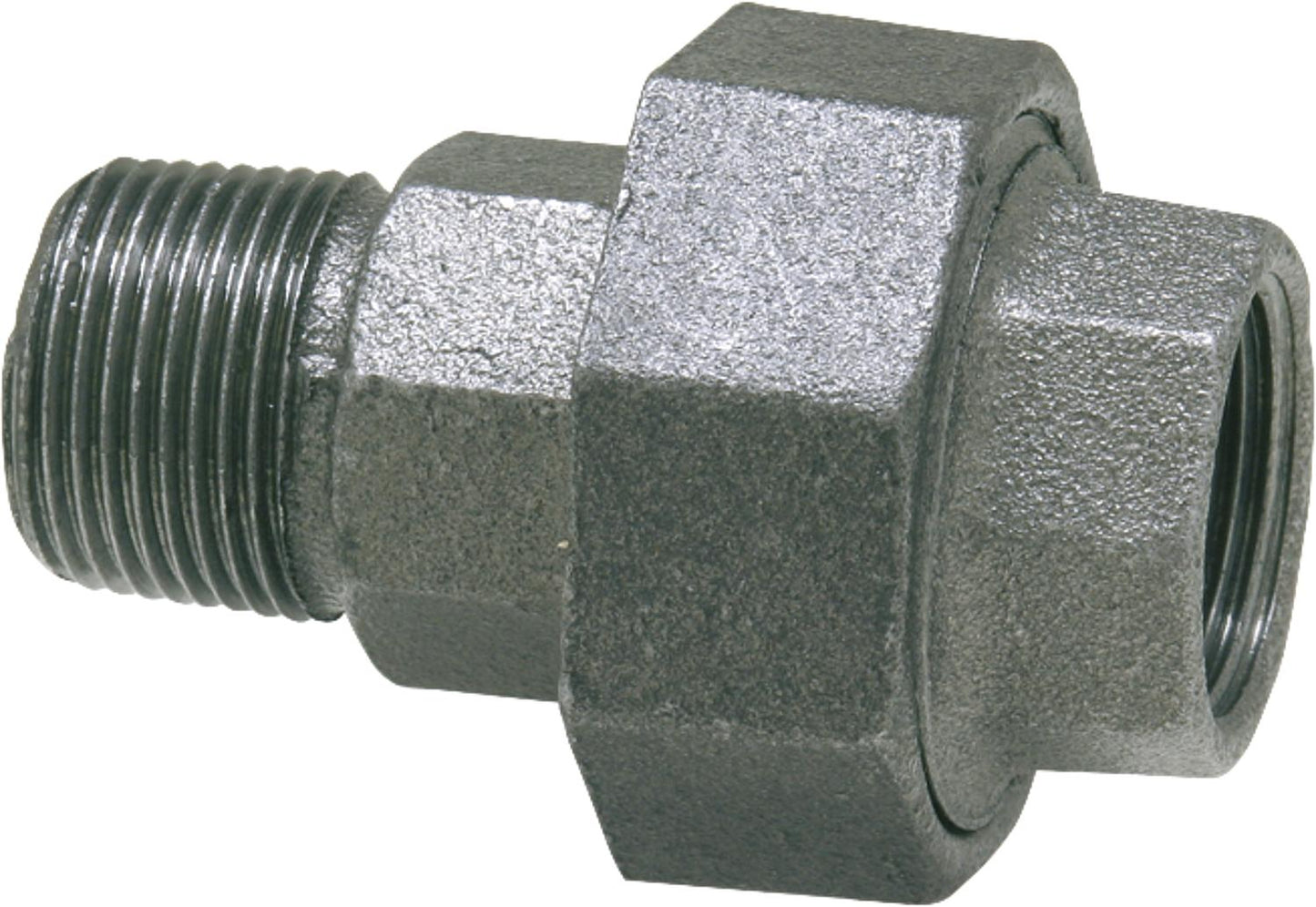 Malleable iron fitting, black, screw connection 1/2" (internal/external) type 341, conical sealing