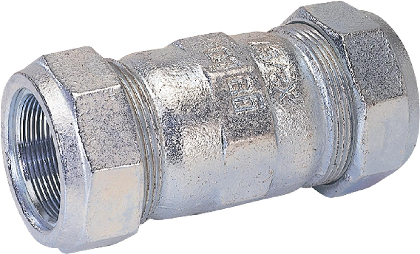 Malleable iron compression fitting (i/i) Gas PN 5, Water PN 10, Type O 3/8" (17.2)