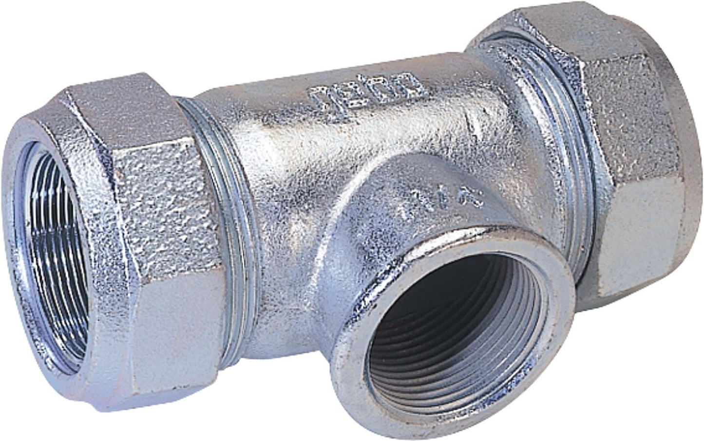Malleable iron compression fitting (i/i) Gas PN 5, Water PN 10, Type T 3/8" (17.2) outlet with female thread
