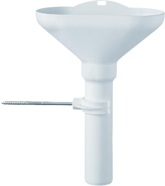 Entonnoir en plastique avec tube ajustable pour récupérer les fuites d'eau, support mural inclus