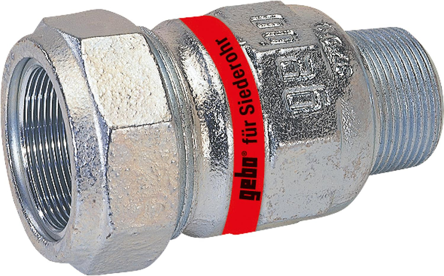Malleable iron compression fitting with male thread, water PN6, type A 1 1/4" steel pipe x 44.5mm boiler tube